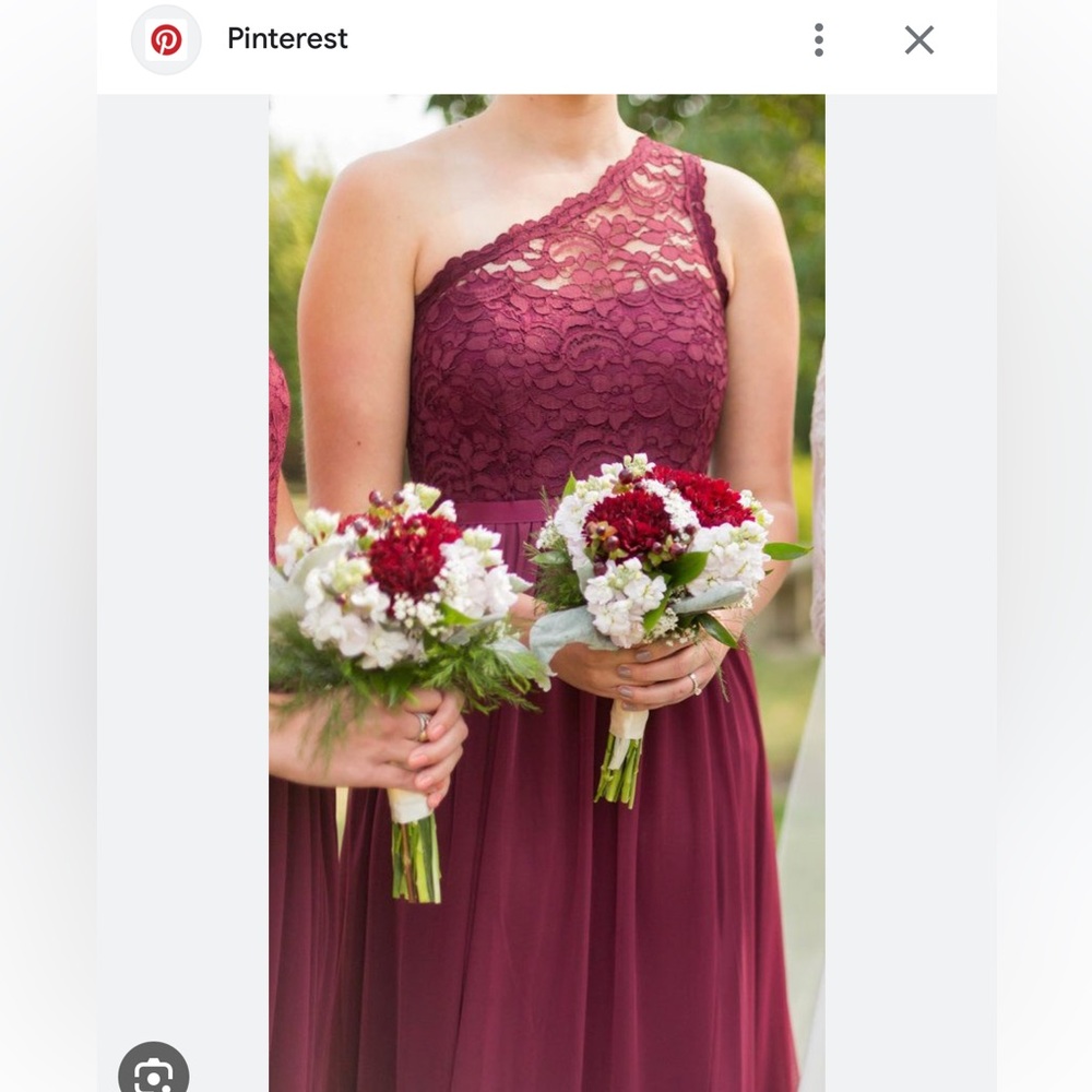 Long One Shoulder Lace Bridesmaids Dress